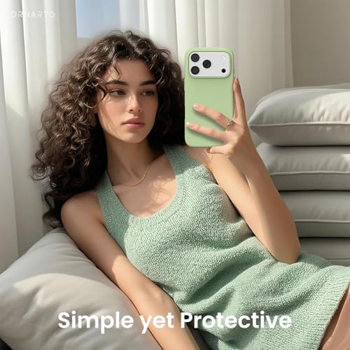 ORNARTO Compatible with iPhone 17 Pro Case 6 3  Slim Liquid Silicone 4 Layers Full Covered Soft Gel Rubber Shockproof Cover  Protective Phone Case for iPhone 17 Pro Orange Amour