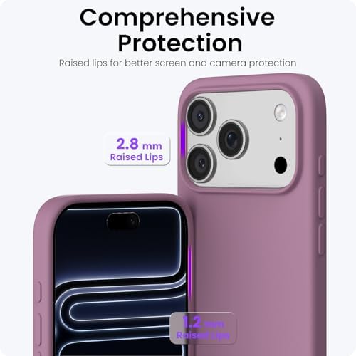 ORNARTO Compatible with iPhone 17 Pro Case 6 3  Slim Liquid Silicone 4 Layers Full Covered Soft Gel Rubber Shockproof Cover  Protective Phone Case for iPhone 17 Pro Orange Amour