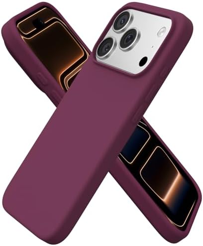 ORNARTO Compatible with iPhone 17 Pro Case 6 3  Slim Liquid Silicone 4 Layers Full Covered Soft Gel Rubber Shockproof Cover  Protective Phone Case for iPhone 17 Pro Orange Amour