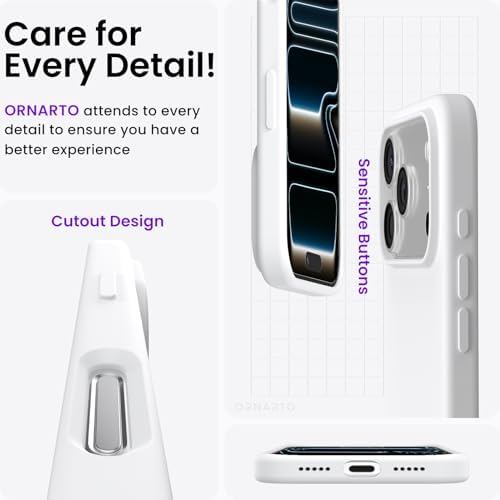 ORNARTO Compatible with iPhone 17 Pro Case 6 3  Slim Liquid Silicone 4 Layers Full Covered Soft Gel Rubber Shockproof Cover  Protective Phone Case for iPhone 17 Pro Orange Amour