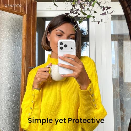 ORNARTO Compatible with iPhone 17 Pro Case 6 3  Slim Liquid Silicone 4 Layers Full Covered Soft Gel Rubber Shockproof Cover  Protective Phone Case for iPhone 17 Pro Orange Amour