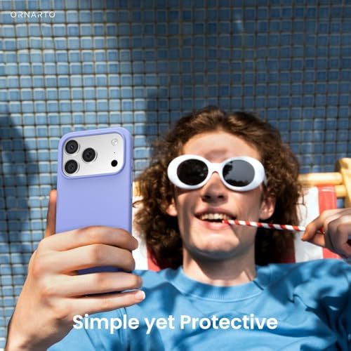 ORNARTO Compatible with iPhone 17 Pro Case 6 3  Slim Liquid Silicone 4 Layers Full Covered Soft Gel Rubber Shockproof Cover  Protective Phone Case for iPhone 17 Pro Orange Amour