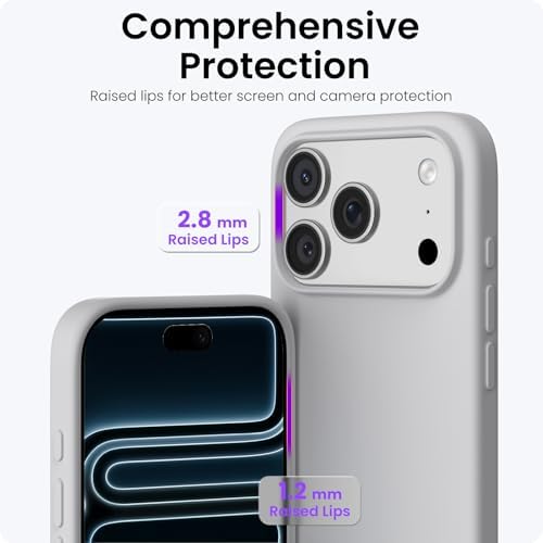 ORNARTO Compatible with iPhone 17 Pro Case 6 3  Slim Liquid Silicone 4 Layers Full Covered Soft Gel Rubber Shockproof Cover  Protective Phone Case for iPhone 17 Pro Orange Amour