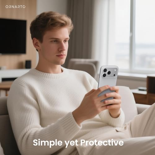 ORNARTO Compatible with iPhone 17 Pro Case 6 3  Slim Liquid Silicone 4 Layers Full Covered Soft Gel Rubber Shockproof Cover  Protective Phone Case for iPhone 17 Pro Orange Amour