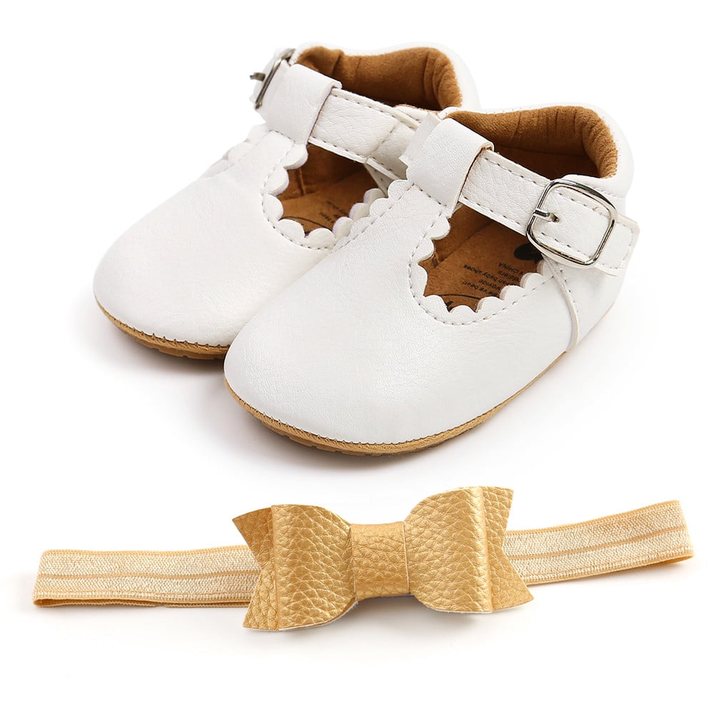 blanco 12-18 meses, OSOLU Toddler Boys Girls Soft Non  Rubber Sole Prewalker Flat Walking Shoes& Headband Cute Footwear  12 18 Months