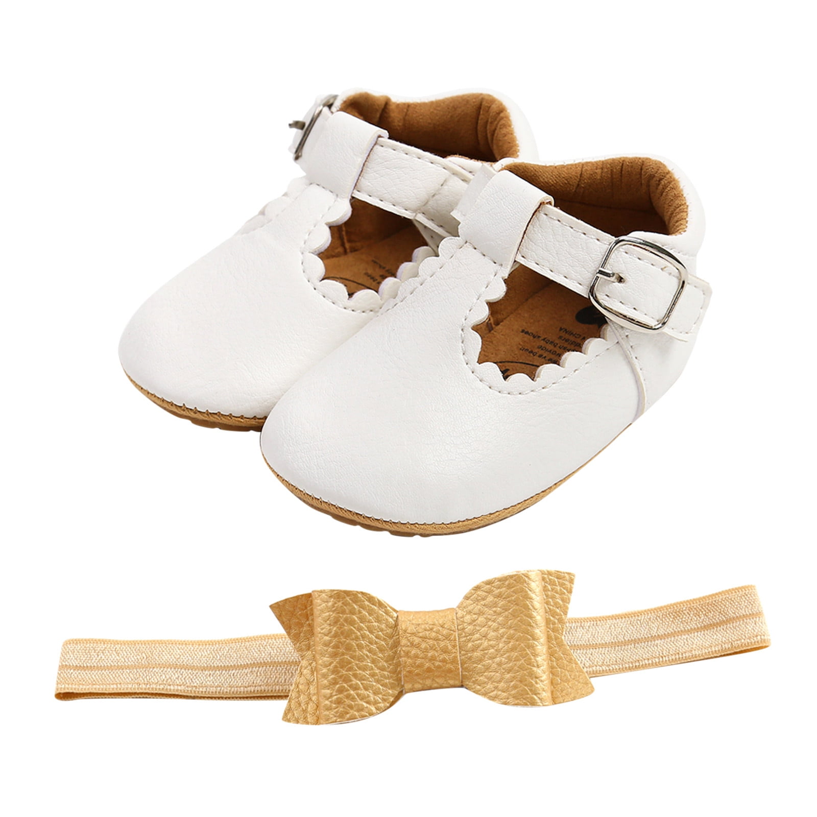blanco 12-18 meses, OSOLU Toddler Boys Girls Soft Non  Rubber Sole Prewalker Flat Walking Shoes& Headband Cute Footwear  12 18 Months