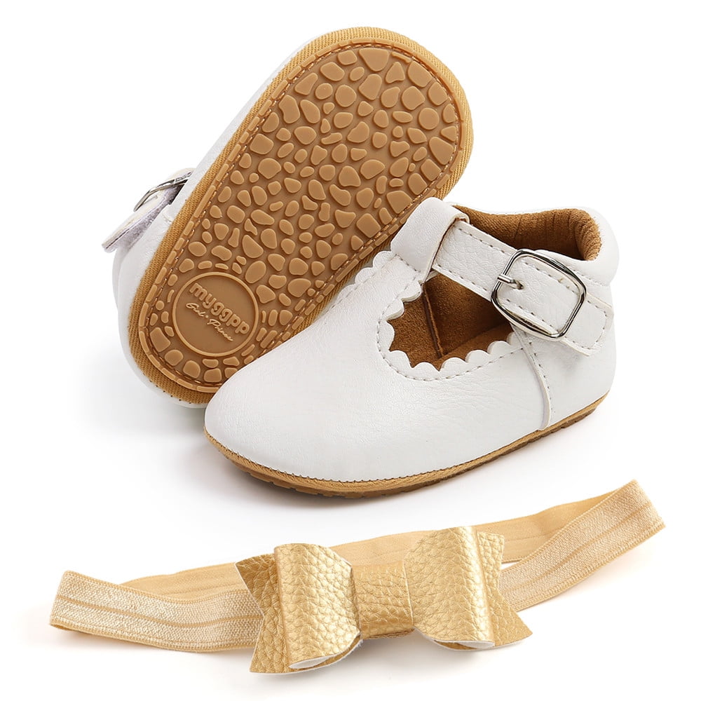 blanco 12-18 meses, OSOLU Toddler Boys Girls Soft Non  Rubber Sole Prewalker Flat Walking Shoes& Headband Cute Footwear  12 18 Months