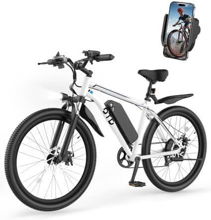 OTD Adults Electric Bike 1200W Peak Electric Bicycles  28MPH 26x2 1 Fast E Bike  60 Miles PAS Range  48V 624Wh Removable Battery 7 Speed E Bicycles with Mobile Phone Holder