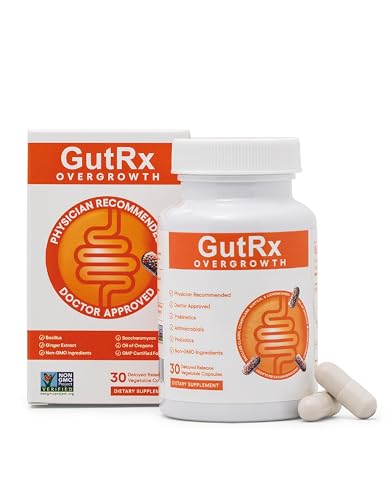 OVERGROWTH   Probiotic Supplement for Supporting a Balanced Microbiome   20 5 Billion CFU  Saccharomyces Boulardii  Bifidobacterium & Lactobacillus   Supports Gut Flora & Digestive Health  30 Capsules