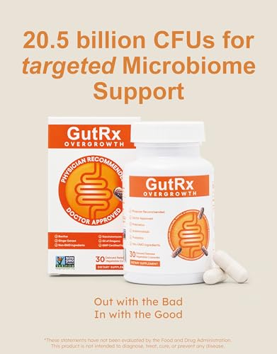 OVERGROWTH   Probiotic Supplement for Supporting a Balanced Microbiome   20 5 Billion CFU  Saccharomyces Boulardii  Bifidobacterium & Lactobacillus   Supports Gut Flora & Digestive Health  30 Capsules