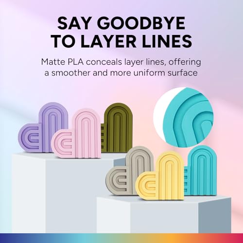 OVERTURE 10KG Bundle Matte PLA 3D Printer Filament 1 75mm  Matt Surface & Low Warping Filament 10 Pack 1kg Spool  2 2 lbs   Fit Most FDM Printers  10 Color 