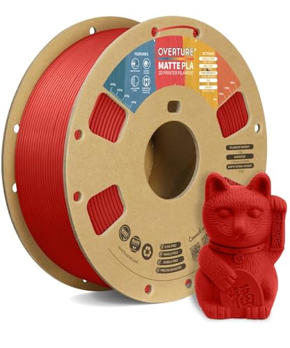OVERTURE 10KG Bundle Matte PLA 3D Printer Filament 1 75mm  Matt Surface & Low Warping Filament 10 Pack 1kg Spool  2 2 lbs   Fit Most FDM Printers  10 Color 