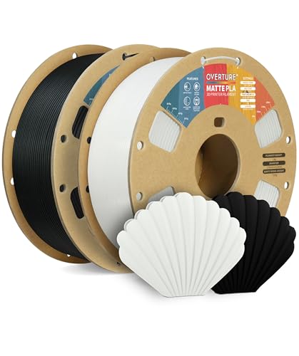OVERTURE 10KG Bundle Matte PLA 3D Printer Filament 1 75mm  Matt Surface & Low Warping Filament 10 Pack 1kg Spool  2 2 lbs   Fit Most FDM Printers  10 Color 