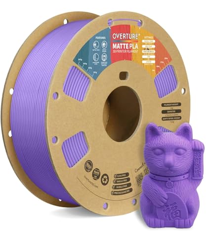 OVERTURE 10KG Bundle Matte PLA 3D Printer Filament 1 75mm  Matt Surface & Low Warping Filament 10 Pack 1kg Spool  2 2 lbs   Fit Most FDM Printers  10 Color 