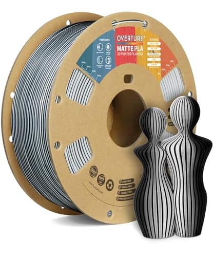 OVERTURE 10KG Bundle Matte PLA 3D Printer Filament 1 75mm  Matt Surface & Low Warping Filament 10 Pack 1kg Spool  2 2 lbs   Fit Most FDM Printers  10 Color 