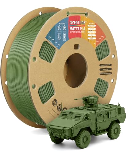 OVERTURE 10KG Bundle Matte PLA 3D Printer Filament 1 75mm  Matt Surface & Low Warping Filament 10 Pack 1kg Spool  2 2 lbs   Fit Most FDM Printers  10 Color 