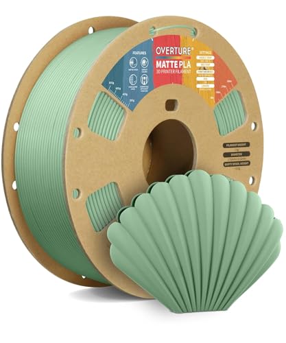 OVERTURE 10KG Bundle Matte PLA 3D Printer Filament 1 75mm  Matt Surface & Low Warping Filament 10 Pack 1kg Spool  2 2 lbs   Fit Most FDM Printers  10 Color 