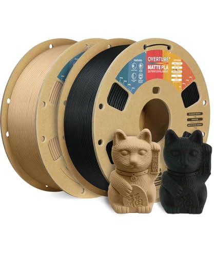 OVERTURE 10KG Bundle Matte PLA 3D Printer Filament 1 75mm  Matt Surface & Low Warping Filament 10 Pack 1kg Spool  2 2 lbs   Fit Most FDM Printers  10 Color 