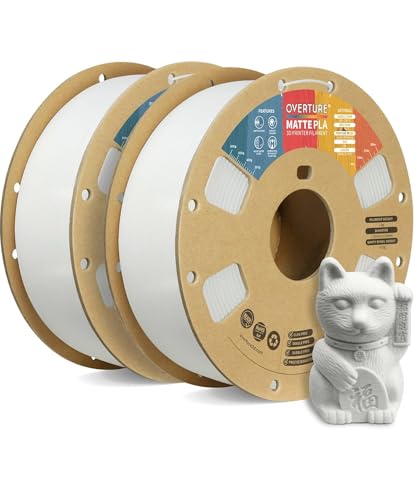OVERTURE 10KG Bundle Matte PLA 3D Printer Filament 1 75mm  Matt Surface & Low Warping Filament 10 Pack 1kg Spool  2 2 lbs   Fit Most FDM Printers  10 Color 