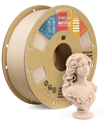 OVERTURE 10KG Bundle Matte PLA 3D Printer Filament 1 75mm  Matt Surface & Low Warping Filament 10 Pack 1kg Spool  2 2 lbs   Fit Most FDM Printers  10 Color 