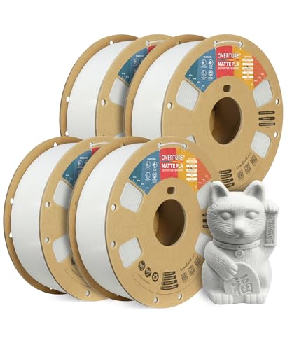 OVERTURE 10KG Bundle Matte PLA 3D Printer Filament 1 75mm  Matt Surface & Low Warping Filament 10 Pack 1kg Spool  2 2 lbs   Fit Most FDM Printers  10 Color 