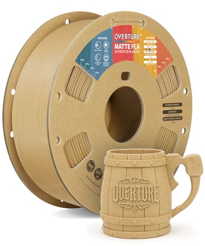 OVERTURE 10KG Bundle Matte PLA 3D Printer Filament 1 75mm  Matt Surface & Low Warping Filament 10 Pack 1kg Spool  2 2 lbs   Fit Most FDM Printers  10 Color 