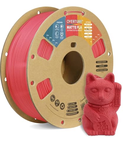 OVERTURE 10KG Bundle Matte PLA 3D Printer Filament 1 75mm  Matt Surface & Low Warping Filament 10 Pack 1kg Spool  2 2 lbs   Fit Most FDM Printers  10 Color 
