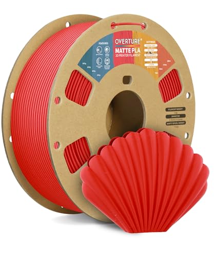 OVERTURE 10KG Bundle Matte PLA 3D Printer Filament 1 75mm  Matt Surface & Low Warping Filament 10 Pack 1kg Spool  2 2 lbs   Fit Most FDM Printers  10 Color 