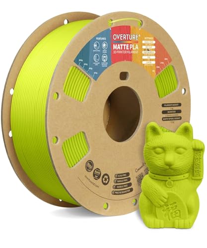 OVERTURE 10KG Bundle Matte PLA 3D Printer Filament 1 75mm  Matt Surface & Low Warping Filament 10 Pack 1kg Spool  2 2 lbs   Fit Most FDM Printers  10 Color 