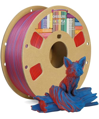 OVERTURE 10KG Bundle Matte PLA 3D Printer Filament 1 75mm  Matt Surface & Low Warping Filament 10 Pack 1kg Spool  2 2 lbs   Fit Most FDM Printers  10 Color 