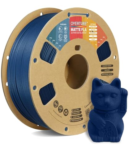 OVERTURE 10KG Bundle Matte PLA 3D Printer Filament 1 75mm  Matt Surface & Low Warping Filament 10 Pack 1kg Spool  2 2 lbs   Fit Most FDM Printers  10 Color 