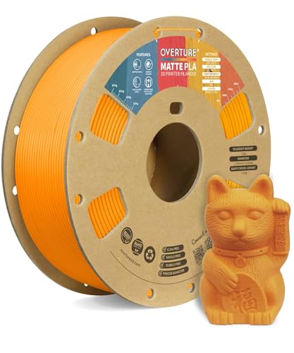 OVERTURE 10KG Bundle Matte PLA 3D Printer Filament 1 75mm  Matt Surface & Low Warping Filament 10 Pack 1kg Spool  2 2 lbs   Fit Most FDM Printers  10 Color 