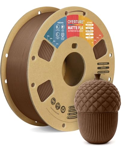 OVERTURE 10KG Bundle Matte PLA 3D Printer Filament 1 75mm  Matt Surface & Low Warping Filament 10 Pack 1kg Spool  2 2 lbs   Fit Most FDM Printers  10 Color 