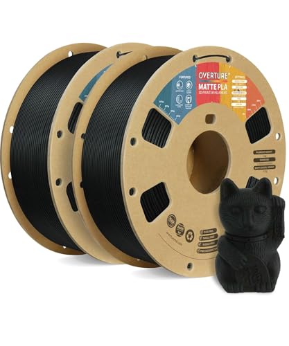 OVERTURE 10KG Bundle Matte PLA 3D Printer Filament 1 75mm  Matt Surface & Low Warping Filament 10 Pack 1kg Spool  2 2 lbs   Fit Most FDM Printers  10 Color 