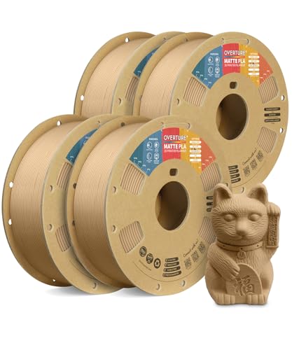 OVERTURE 10KG Bundle Matte PLA 3D Printer Filament 1 75mm  Matt Surface & Low Warping Filament 10 Pack 1kg Spool  2 2 lbs   Fit Most FDM Printers  10 Color 