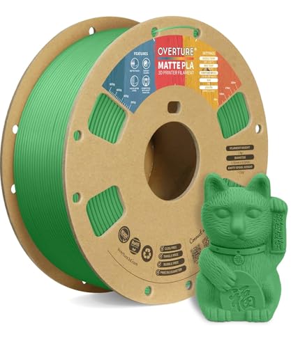 OVERTURE 10KG Bundle Matte PLA 3D Printer Filament 1 75mm  Matt Surface & Low Warping Filament 10 Pack 1kg Spool  2 2 lbs   Fit Most FDM Printers  10 Color 