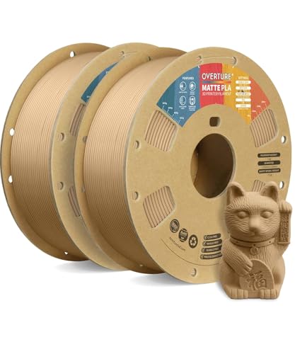 OVERTURE 10KG Bundle Matte PLA 3D Printer Filament 1 75mm  Matt Surface & Low Warping Filament 10 Pack 1kg Spool  2 2 lbs   Fit Most FDM Printers  10 Color 
