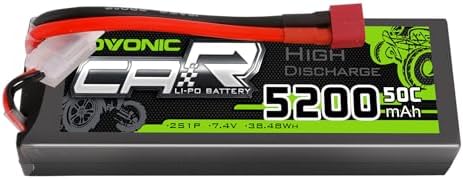 OVONIC 2S Lipo Battery 50C 5200mAh 7 4V Lipo Battery with Dean Style T Connector for 1/8 1/10 RC Car Truck Boat Vehicles