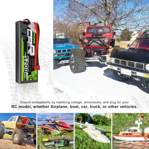 OVONIC 2S Lipo Battery 50C 5200mAh 7 4V Lipo Battery with Dean Style T Connector for 1/8 1/10 RC Car Truck Boat Vehicles