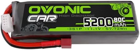 OVONIC 3S Lipo Battery 5200mAh 11 1V 80C RC Battery with Dean Style T Connector for RC Car Boat Truck Helicopter Airplane Racing Models