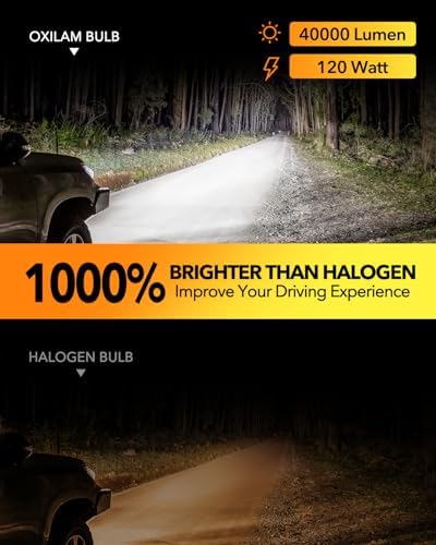 OXILAM H4 9003 HB2 LED Bulbs  1000  Brighter Hi/Low Beam  6500K Cool White  Quick Install with Cooling Fan  70000Hrs  Pack of 2