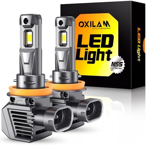 OXILAM H4 9003 HB2 LED Bulbs  1000  Brighter Hi/Low Beam  6500K Cool White  Quick Install with Cooling Fan  70000Hrs  Pack of 2