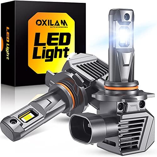OXILAM H4 9003 HB2 LED Bulbs  1000  Brighter Hi/Low Beam  6500K Cool White  Quick Install with Cooling Fan  70000Hrs  Pack of 2