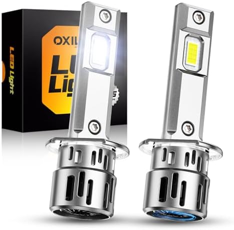 OXILAM H4 9003 HB2 LED Bulbs  1000  Brighter Hi/Low Beam  6500K Cool White  Quick Install with Cooling Fan  70000Hrs  Pack of 2