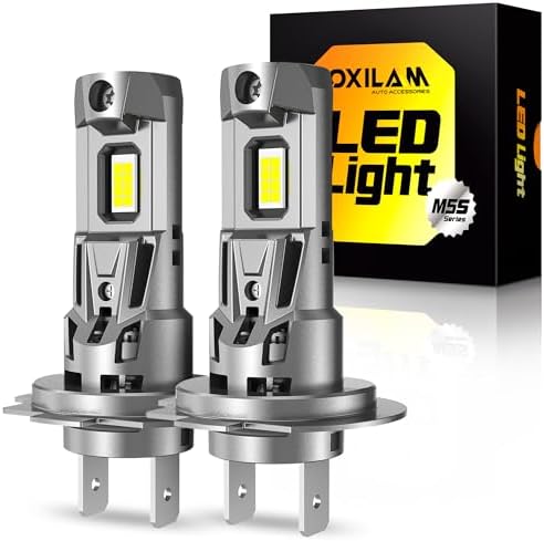 OXILAM H4 9003 HB2 LED Bulbs  1000  Brighter Hi/Low Beam  6500K Cool White  Quick Install with Cooling Fan  70000Hrs  Pack of 2