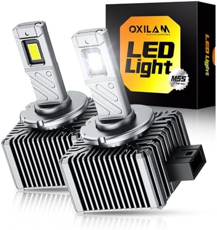 OXILAM H4 9003 HB2 LED Bulbs  1000  Brighter Hi/Low Beam  6500K Cool White  Quick Install with Cooling Fan  70000Hrs  Pack of 2