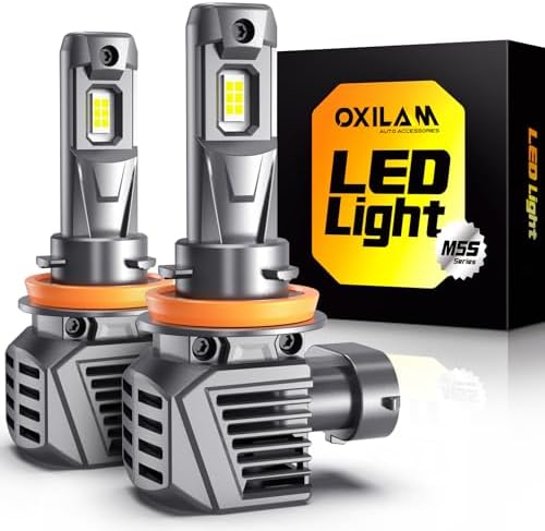 OXILAM H4 9003 HB2 LED Bulbs  1000  Brighter Hi/Low Beam  6500K Cool White  Quick Install with Cooling Fan  70000Hrs  Pack of 2