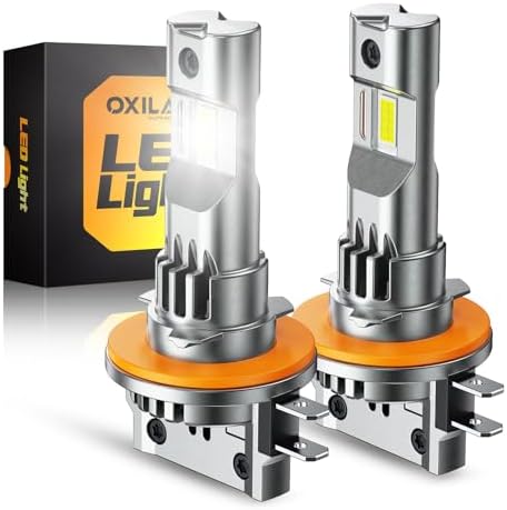 OXILAM H4 9003 HB2 LED Bulbs  1000  Brighter Hi/Low Beam  6500K Cool White  Quick Install with Cooling Fan  70000Hrs  Pack of 2