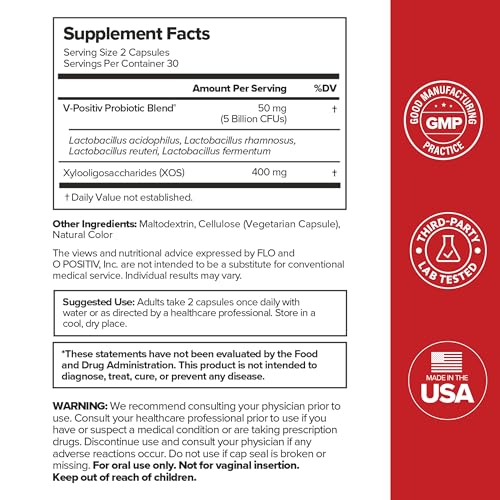 URO Vaginal Probiotics para la salud vaginal de las mujeres, equilibrio del pH, mezcla de prebióticos y probióticos Lactobacillus, promueve el olor y flora vaginal saludable, 60 cápsulas, (1 unidad)