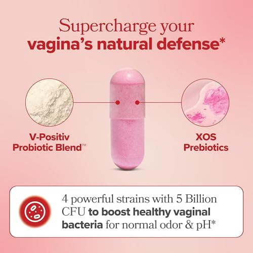 O Positiv URO Vaginal Probiotics for Women pH Balance with Prebiotics & Lactobacillus   Vaginal Health Supplement   Promote Healthy Vaginal Odor & Flora  60 Count  Pack of 1   1 Month Supply
